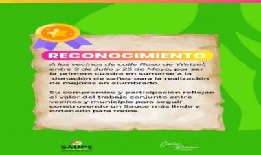 Reconocimiento al compromiso vecinal.