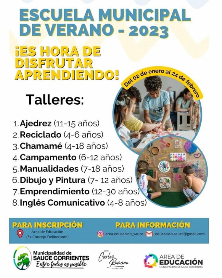 ESCUELA DE VERANO  MUNICIPAL  El 2 de enero hasta 24 de febrero del 2023, se llevara a cabo, una Escuela de verano Municipal.